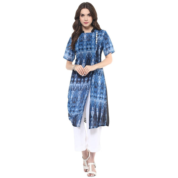 Women's Printed Side Drawstring Kurti - Pannkh