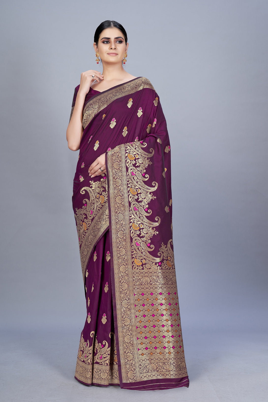 Women's Banarasi silk Woven Saree - Monjolika