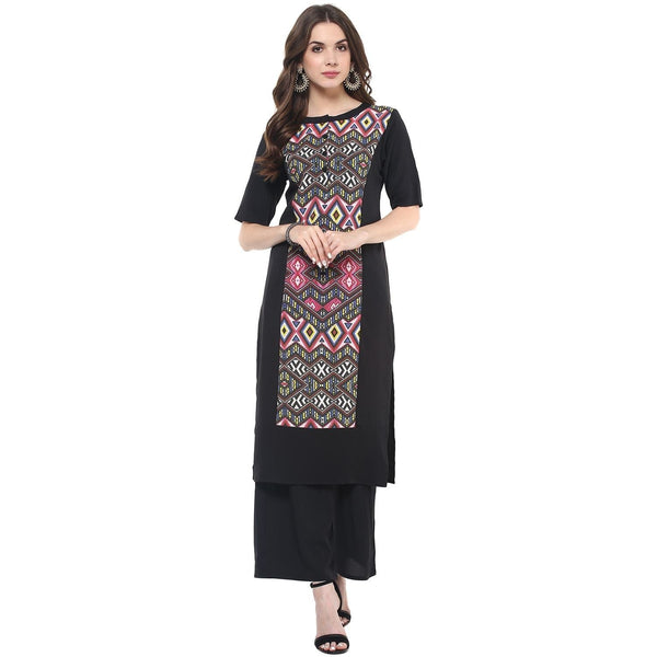 Women's Blur Print Straight Fit Kurti - Pannkh