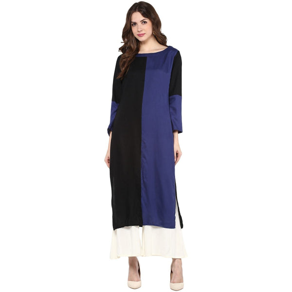 Women's Vertical  Color-Block Kurta - Pannkh