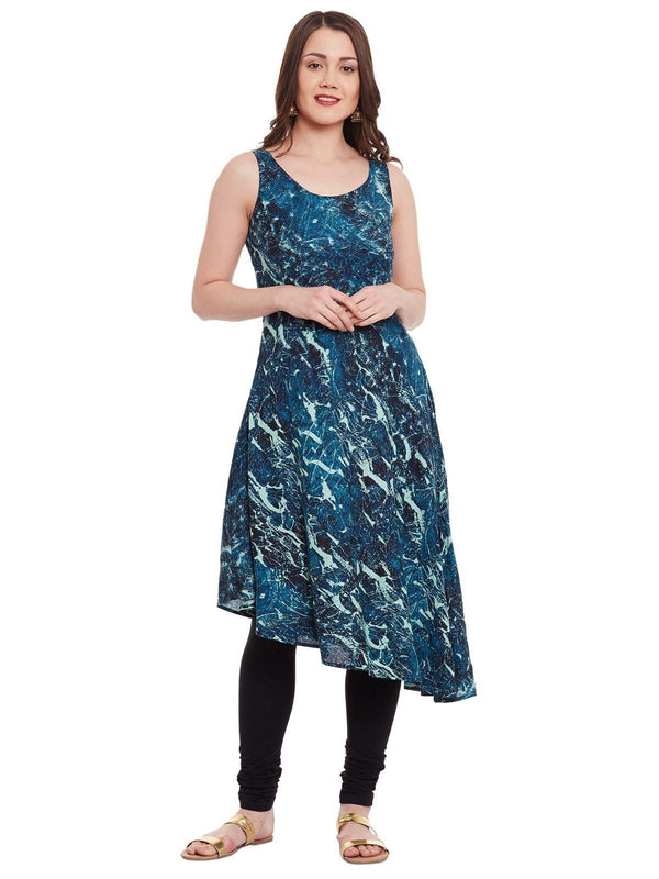 Women's Abstract Print Asymettric Kurta - Pannkh