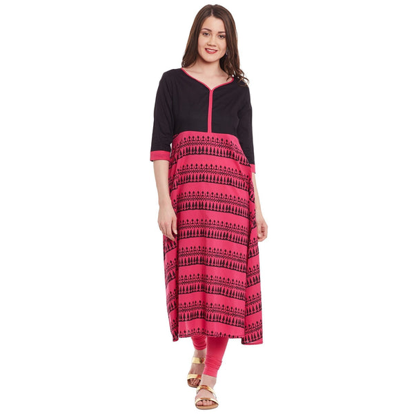 Women's Border Print Anarkali Kurta - Pannkh