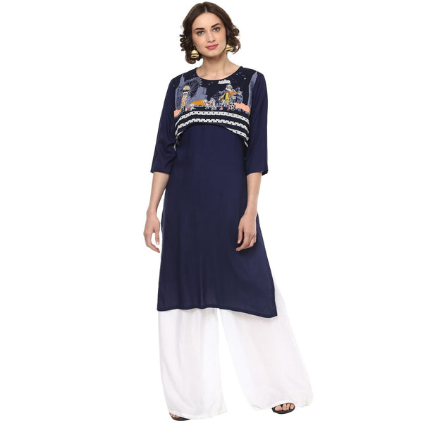 Women's Quirky Print Crop Style Kurta - Pannkh