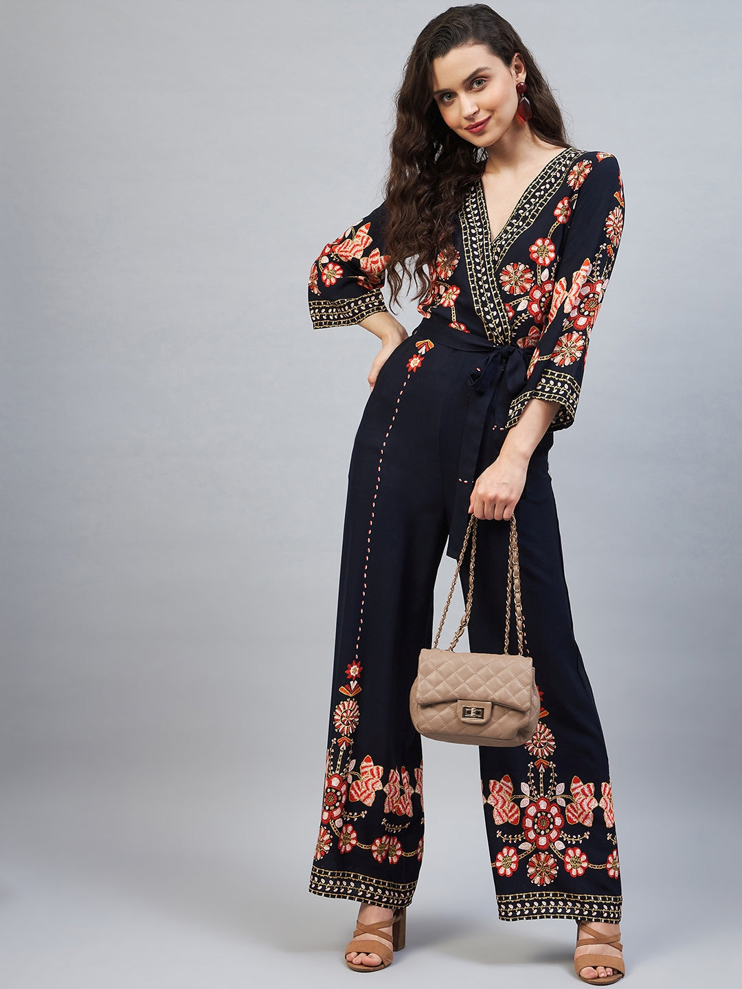 Women's Rayon Printed Floral Jumpsuit - StyleStone