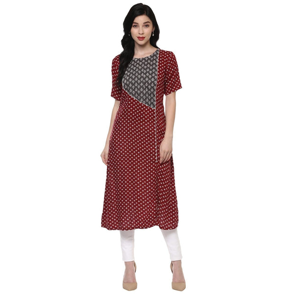 Women's Allover Printed Yoke Panelled Kurta - Pannkh