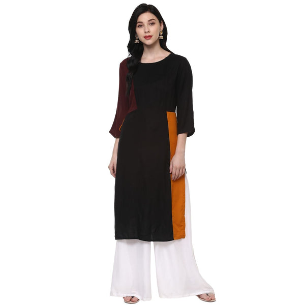 Women's Solid Pleated Yoke Kurta - Pannkh