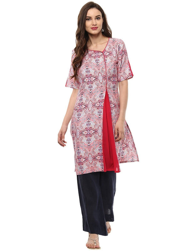 Women's Printed Inverted Pleat Kurta - Pannkh