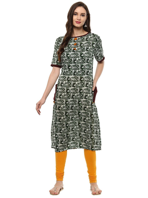 Women's Ethnic Print Pocket Kurta - Pannkh