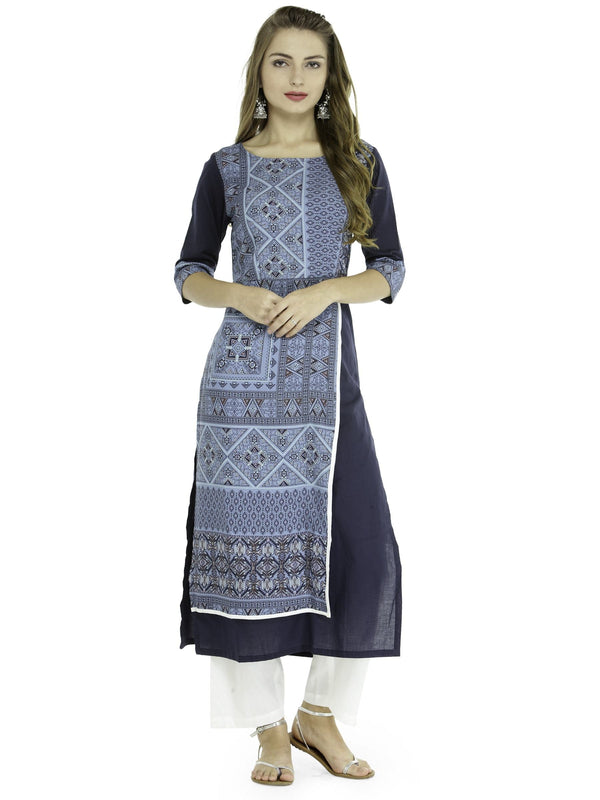 Women's Abstract Print Panelled Kurta - Pannkh