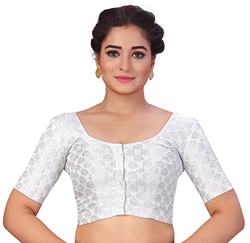 Women's Silver Brocade Blouse by Shringaar- (1pc set)