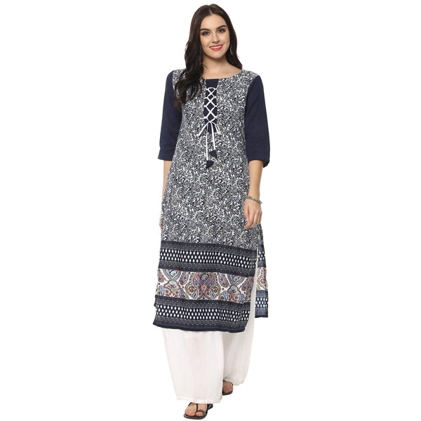 Women's Long Dori-Placket Kurta - Pannkh