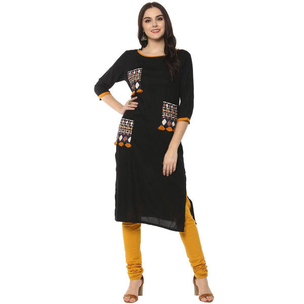 Women's Printed Pocket Patch Kurta - Pannkh