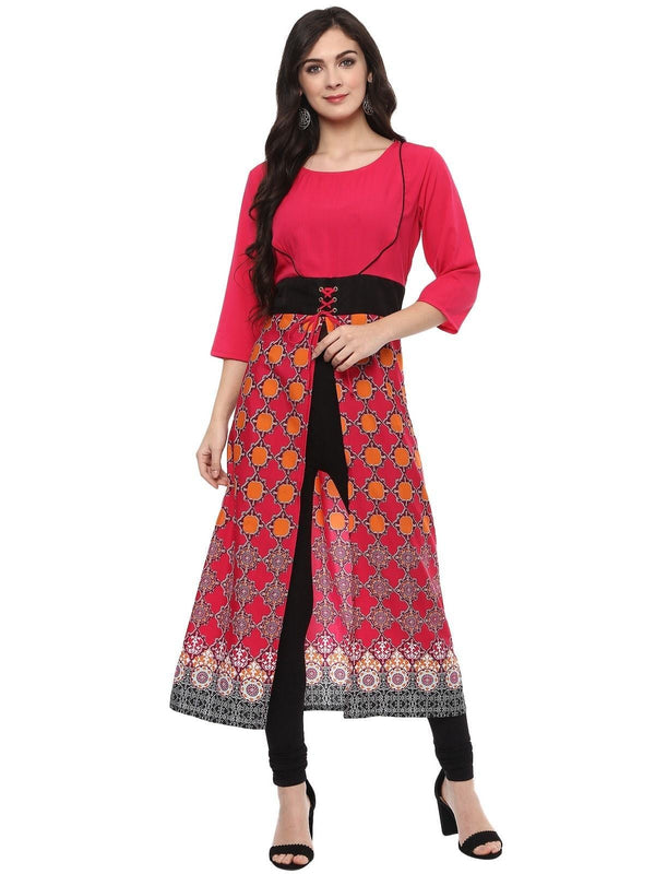 Women's Printed Eyelit Kurta - Pannkh