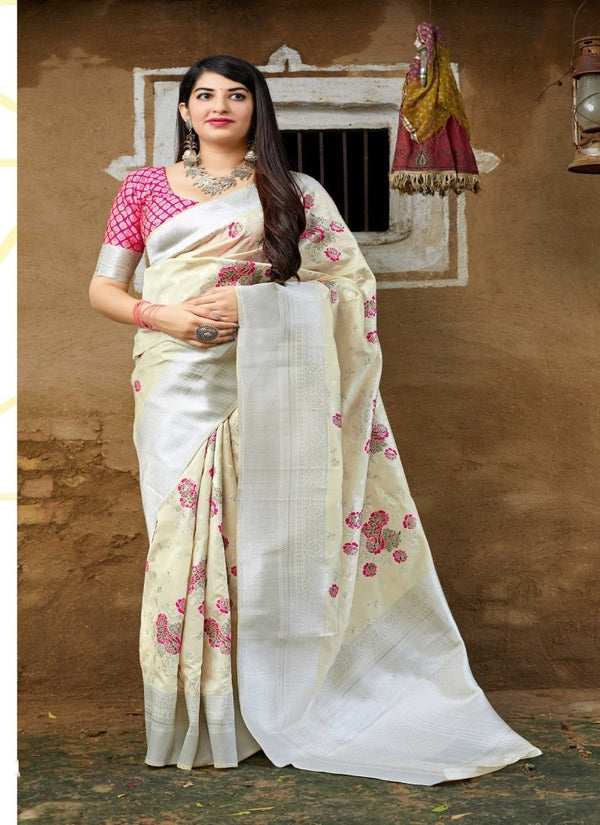 Women's Weaving Banarasi Silk Saree4 - Monjolika