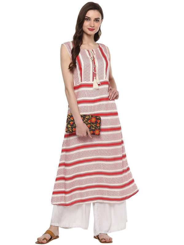 Women's Striped Dori Kurta - Pannkh