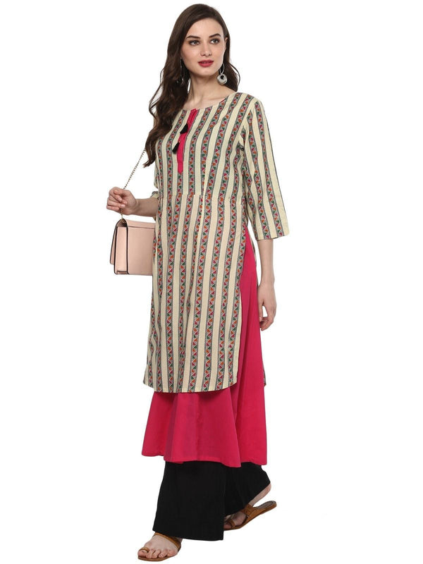 Women's Pannkh Womens Border Layered Anarkali Kurta - Pannkh