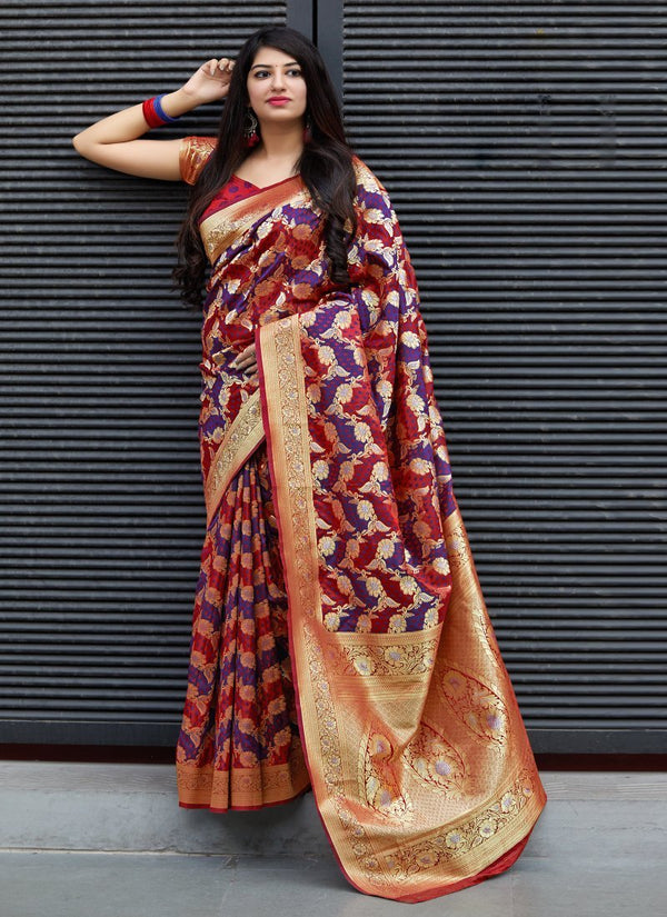 Women's Ceremonial Banarasi Traditional Saree5 - Monjolika