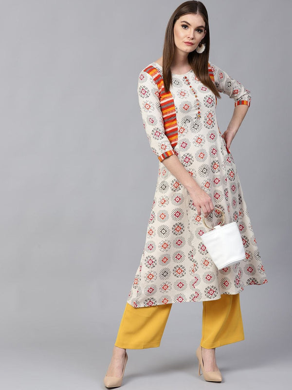 Women's Chic Print Side Pocket Kurta - Pannkh