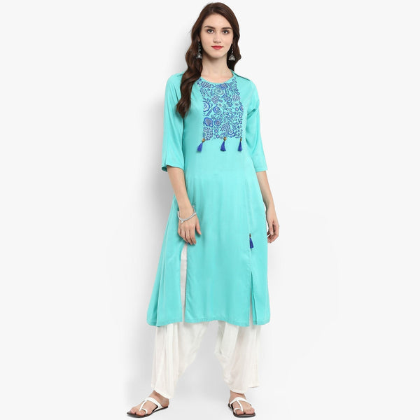 Women's Embroidered Yoke Kurta - Pannkh