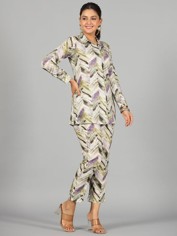 Women's Green Rayon Printed Clothing Set - Juniper