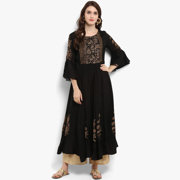 Women's Anarkali Block Printed Kurta - Pannkh