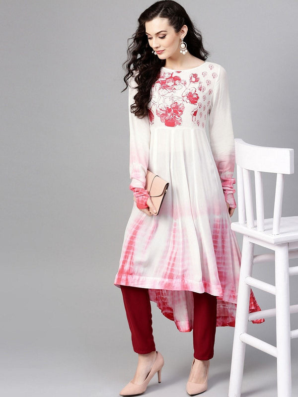 Women's Ombre Floral Block Printed Kurta - Pannkh