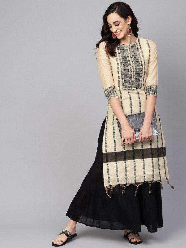 Women's Straight Fit Stripe Printed Kurta - Pannkh