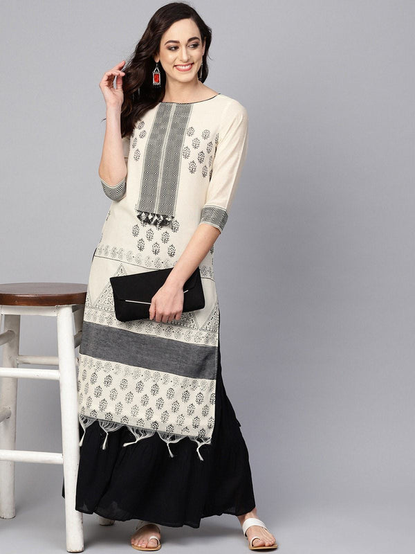 Women's Straight Fit  Border Kurta - Pannkh