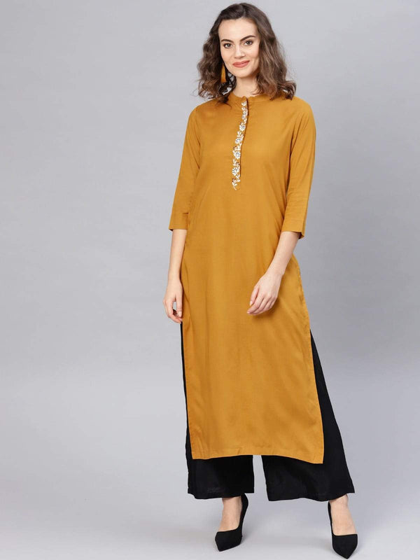 Women's Embroidered Straight Kurta - Pannkh