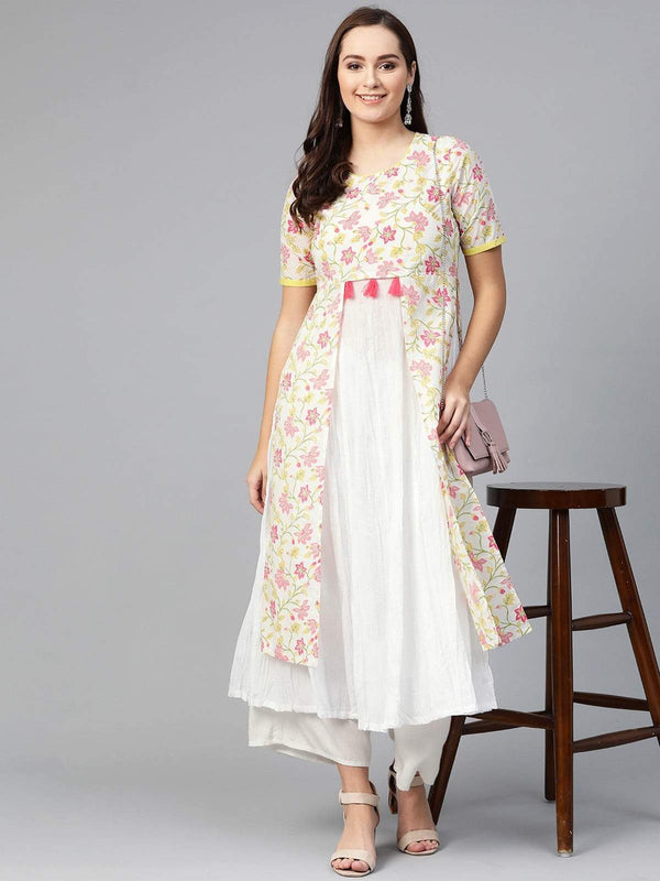 Women's Floral Layered Kurta - Pannkh