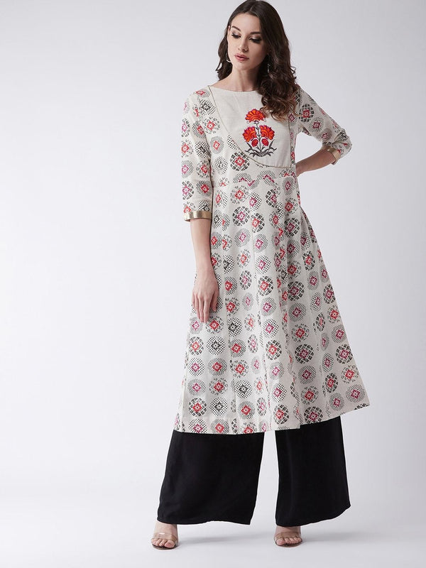 Women's Embroidered Flared Kurta - Pannkh