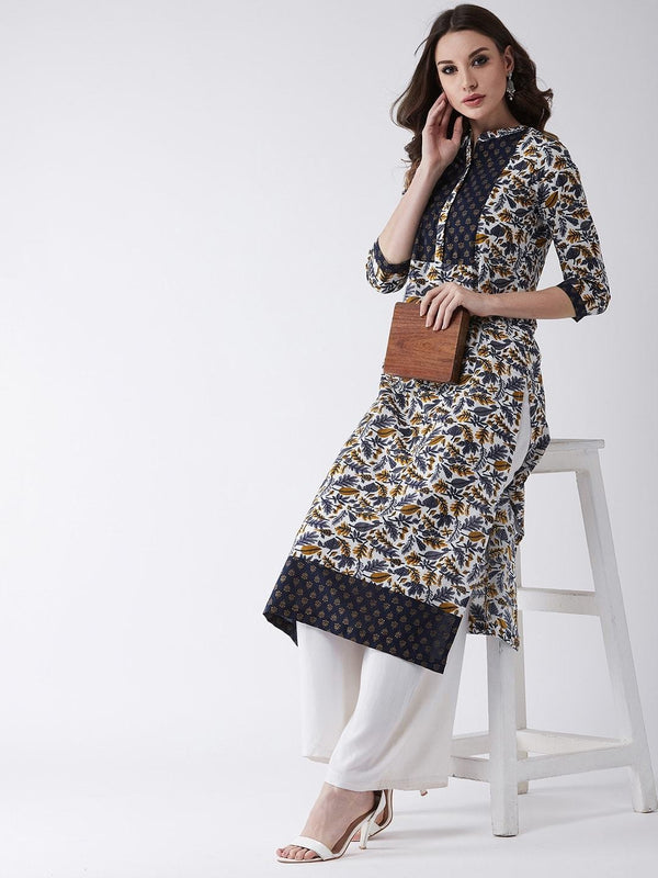 Women's Muticolor Printed Yoke Straight Fit Kurta - Pannkh