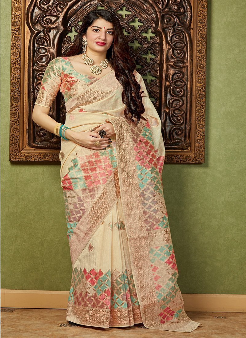 Women's Banarasi Silk Weaving Design Saree 1 - Monjolika