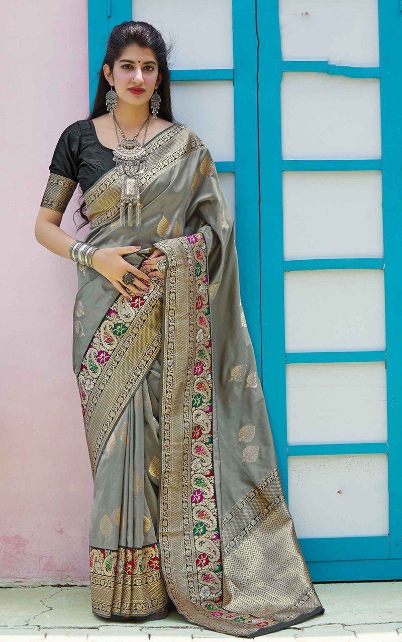 Women's Banarasi silk Woven Designer Saree1 - Monjolika