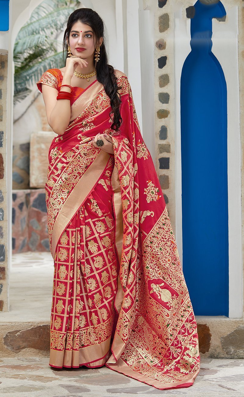 Women's Banarasi Festive Wear Saree - Monjolika