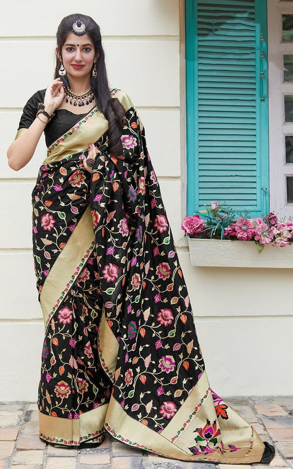 Women's Banarasi Silk Fancy Festive Wear Saree - Monjolika