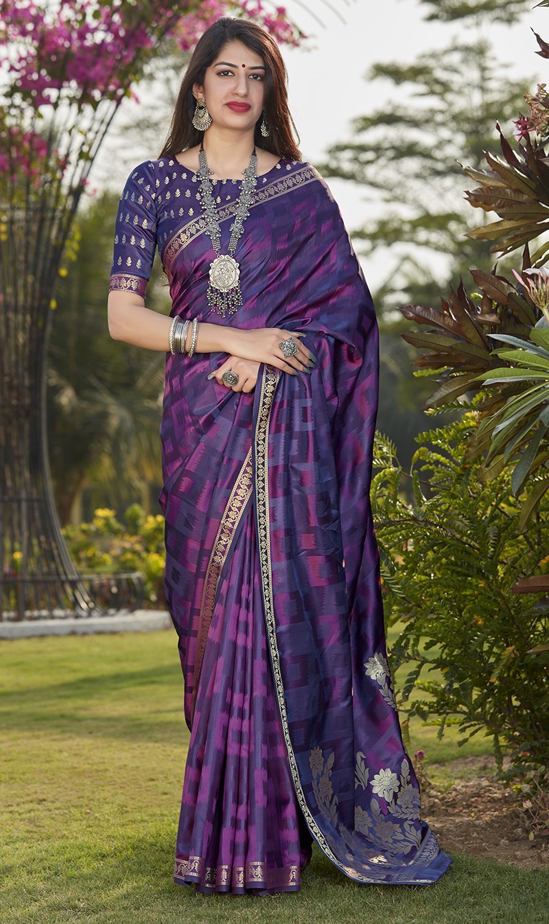 Women's Stunning Party Wear Silk Saree - Monjolika