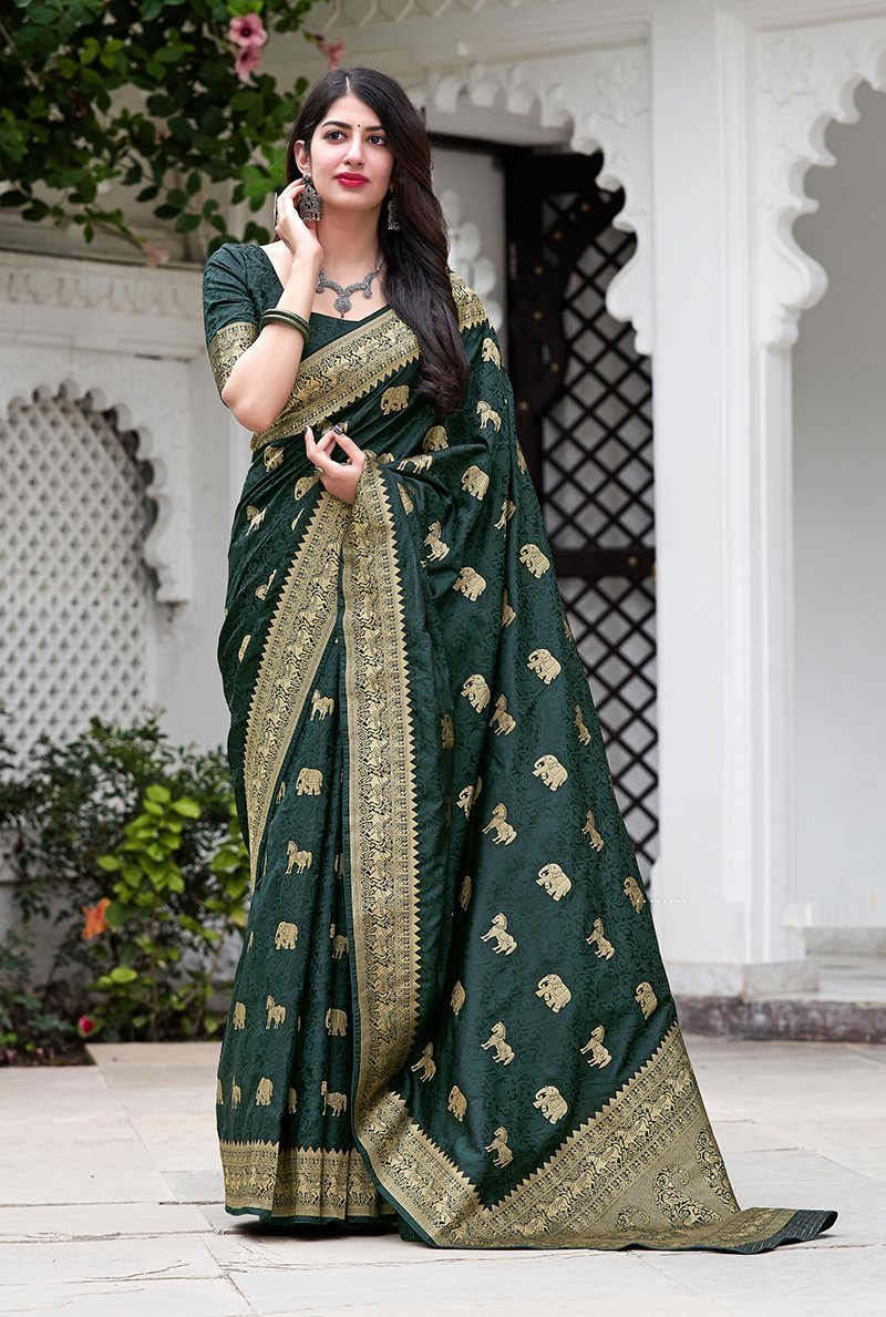 Women's Banarasi Silk Designer Traditional Saree - Monjolika