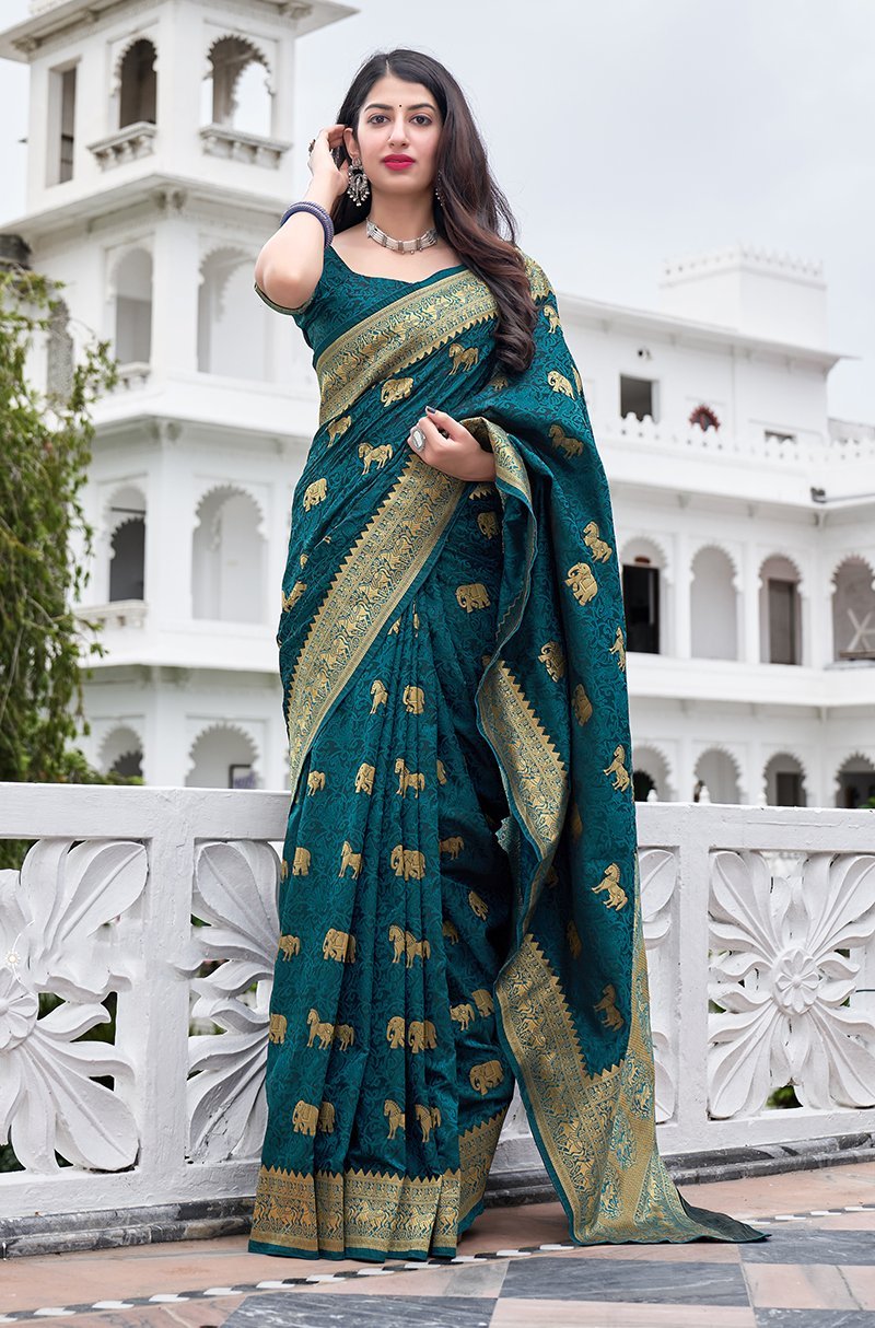 Women's Banarasi Silk Designer Traditional Saree - Monjolika