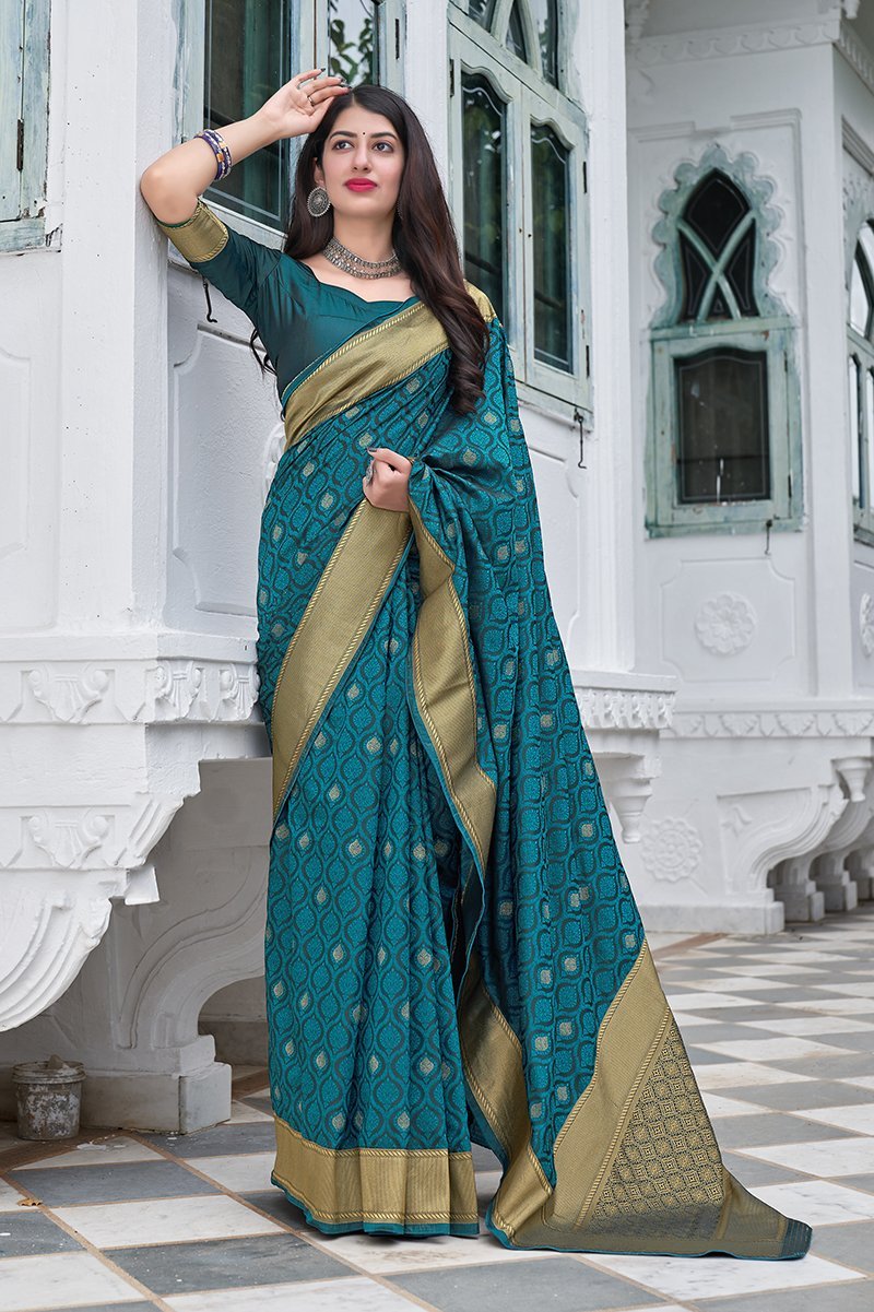 Women's Banarasi Silk Designer Traditional Saree - Monjolika