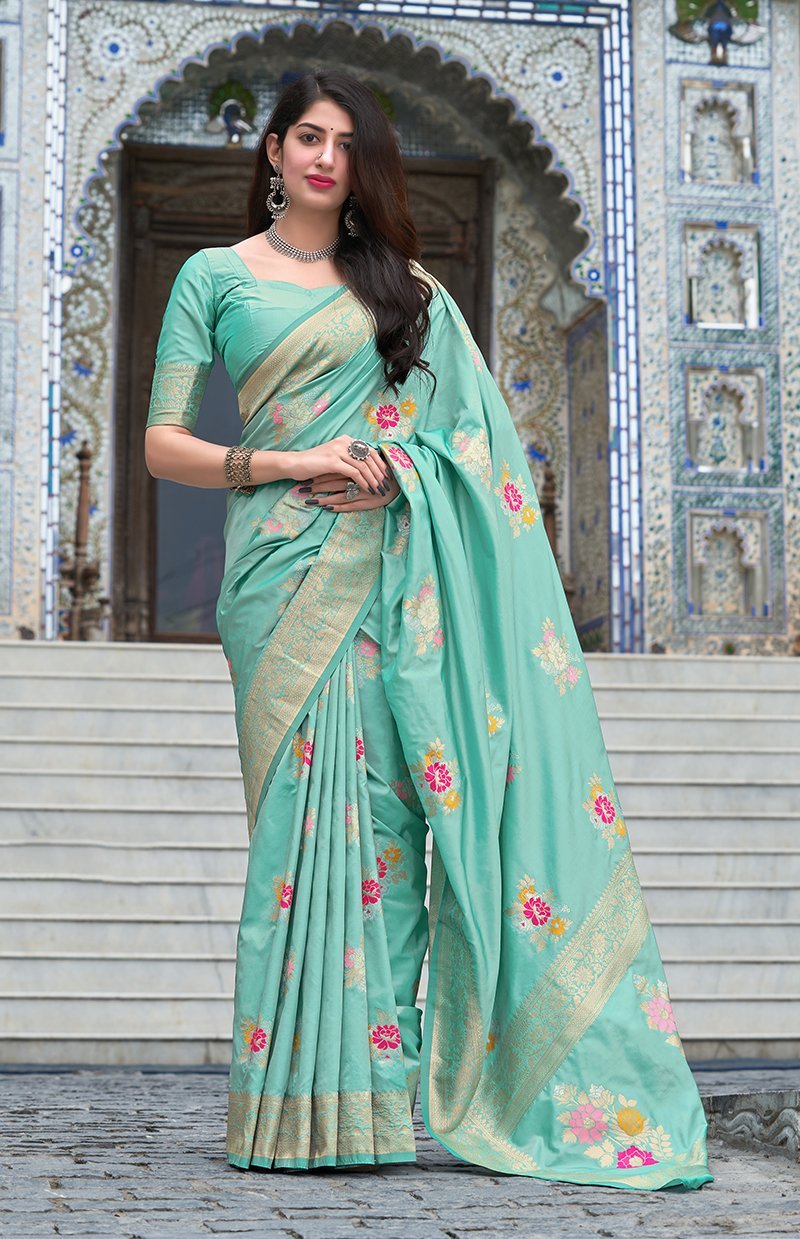 Women's Woven Banarasi Silk Traditional Saree - Monjolika