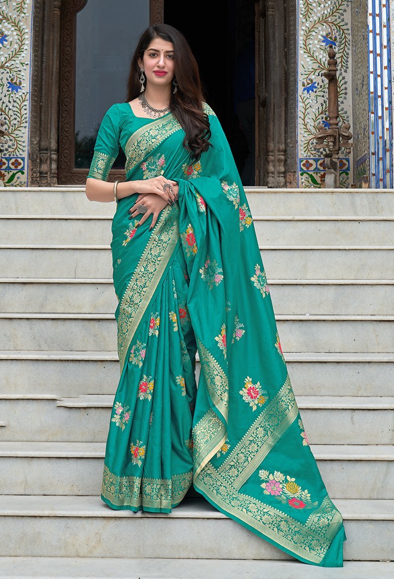 Women's Woven Banarasi Silk Traditional Saree - Monjolika