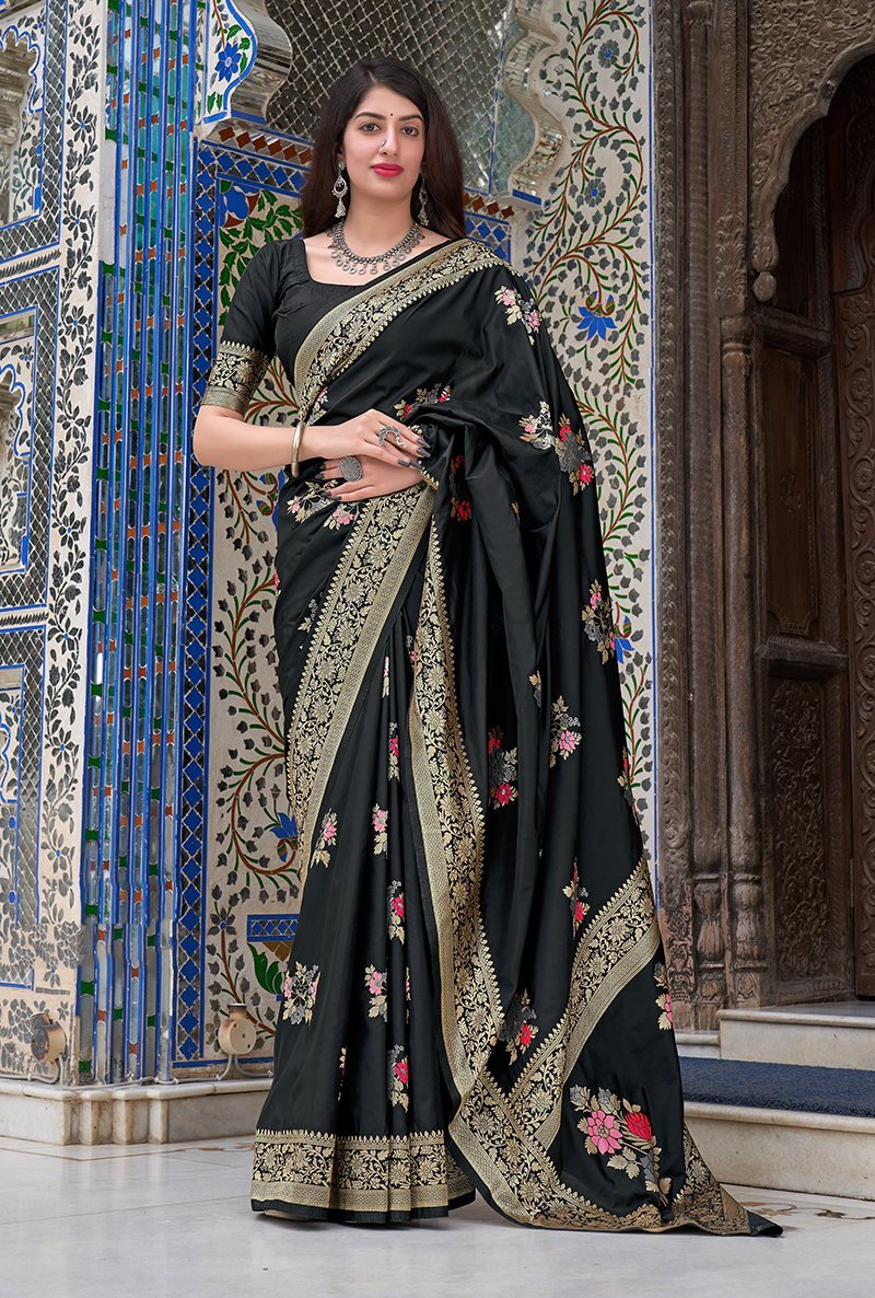 Women's Woven Banarasi Silk Traditional Saree - Monjolika