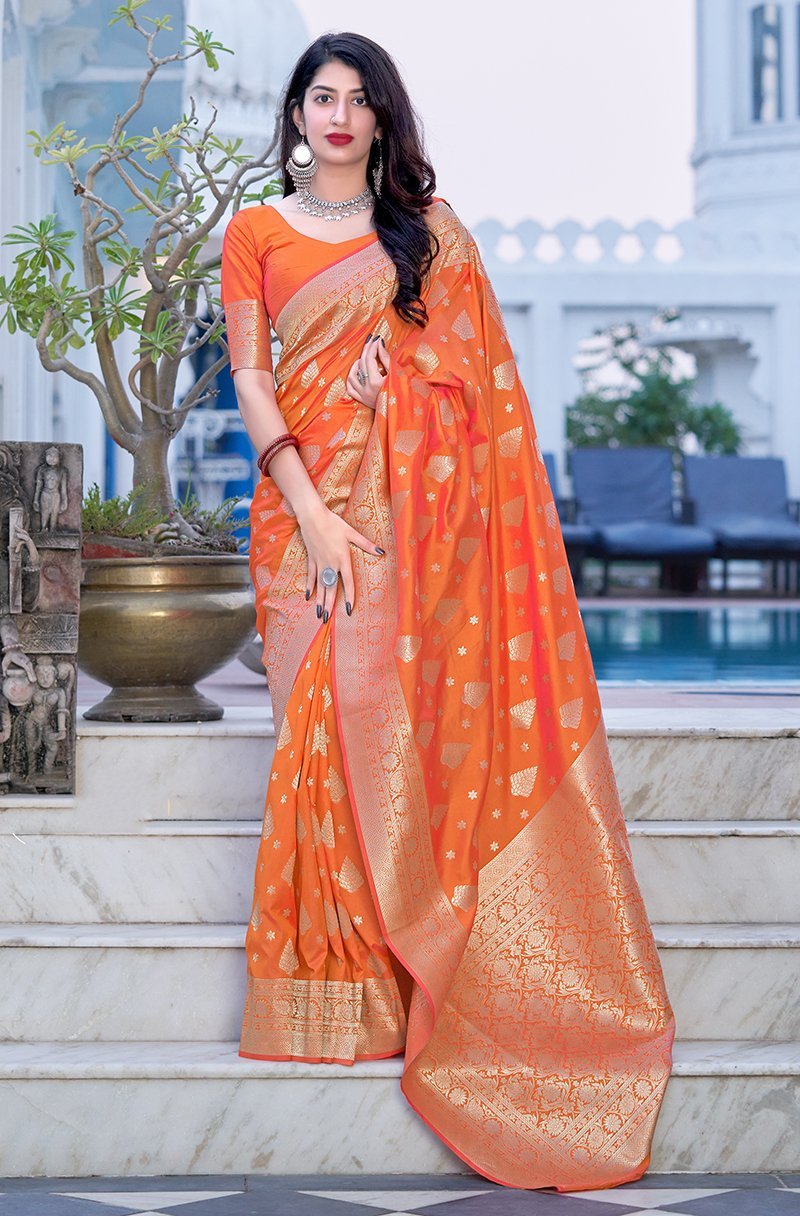 Women's Woven Traditional Designer Silk Saree - Monjolika