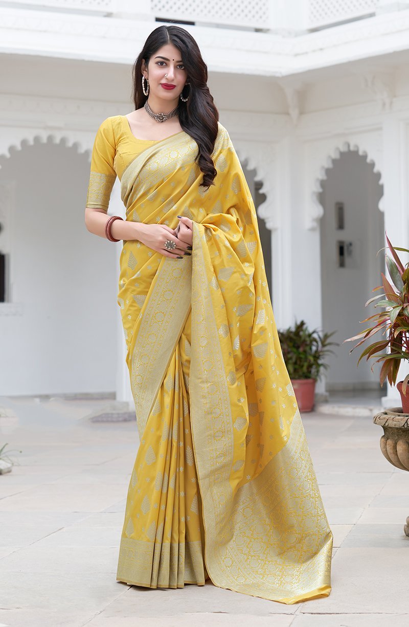 Women's Woven Traditional Designer Silk Saree - Monjolika