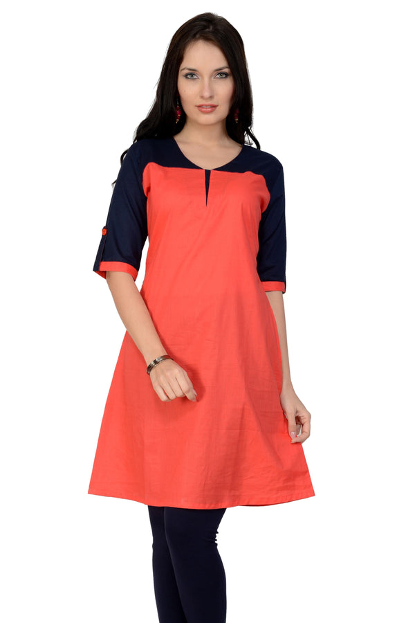 Women's Pannkh Casual Half Sleeve SolidKurti - Pannkh