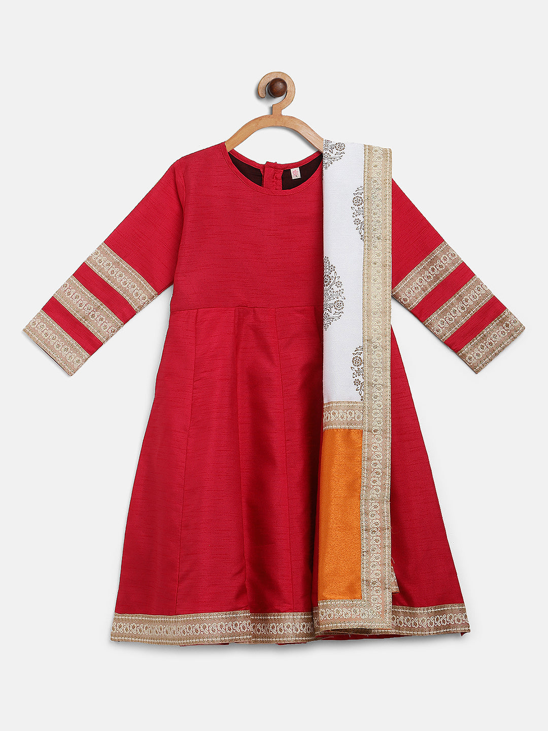 Poly Silk Kurta for Girls with Dupatta - AHALYAA Girls