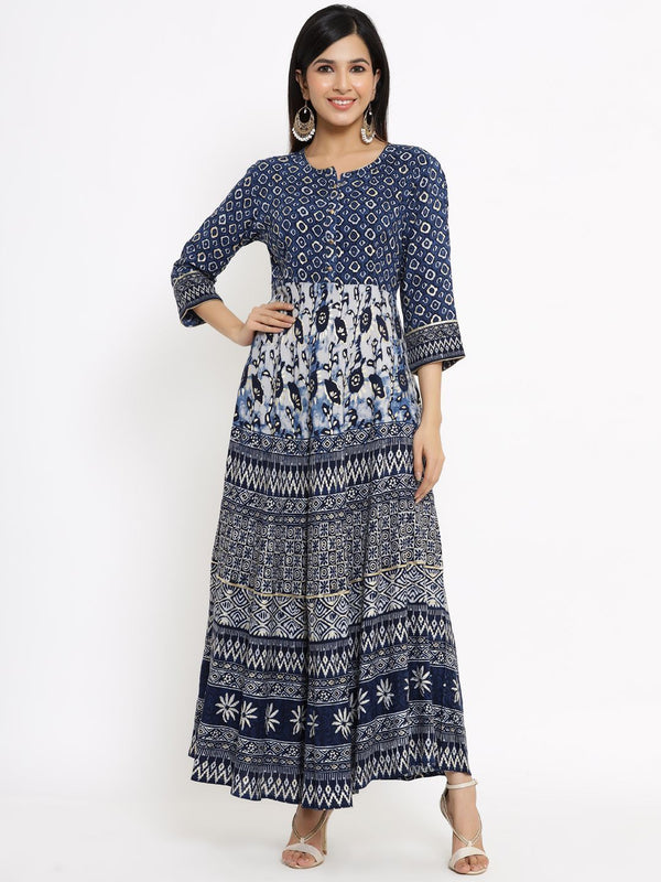 Women's Printed Flared Dress - Juniper