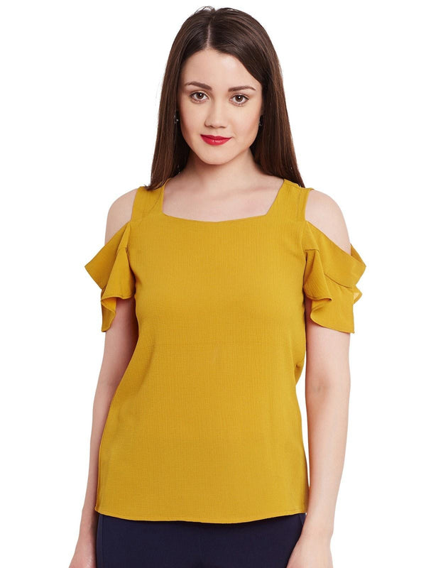 Women's Flared Cold-Shoulder Top - Pannkh