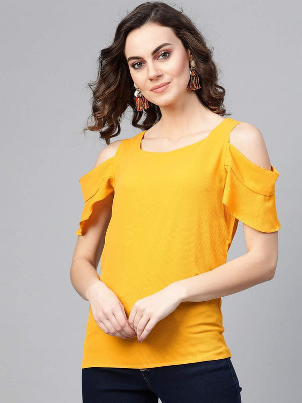 Women's Flared Cold-Shoulder Top - Pannkh